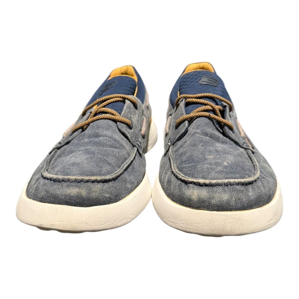 Skechers Bellinger Garmo Shoes Men’s Size 11 Navy Blue Slip On Loafers 65896 - Picture 3 of 9
